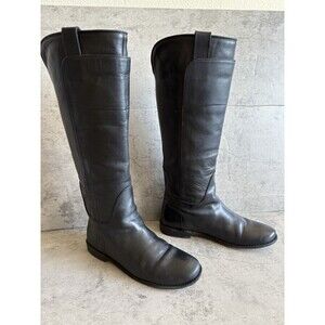 Vtg FYRE Melissa 76932 Knee High Tall Black Leather Riding Boots Women’s 6.5 B